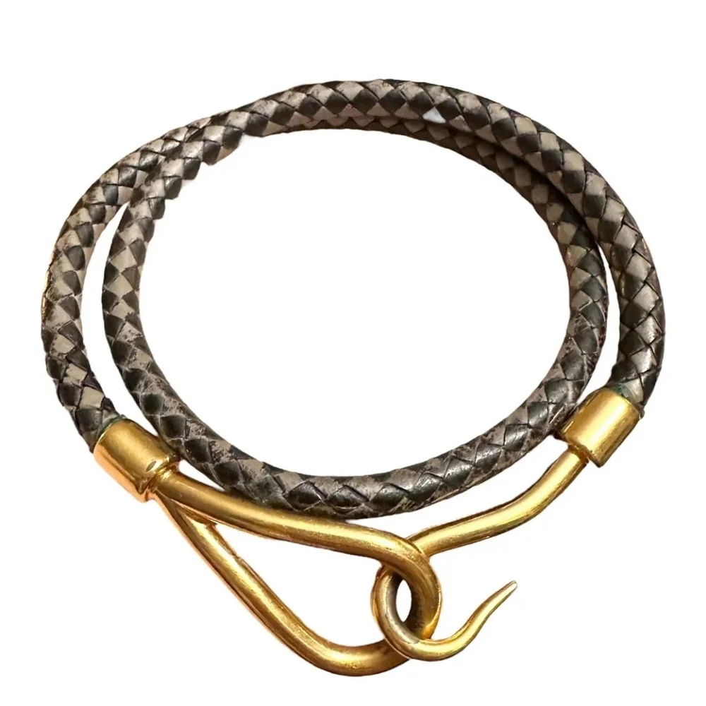 Hermes Gold Jumbo Hook Double Wrapped Bracelet Or Choker - Picture 2 of 7